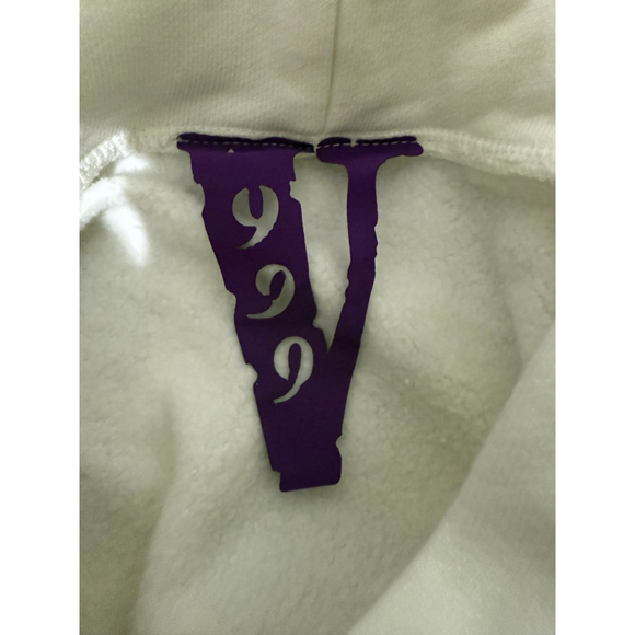 Men's VLONE Hoodie L White Black Yellow "Legends Never Die" - Picture 3 of 6